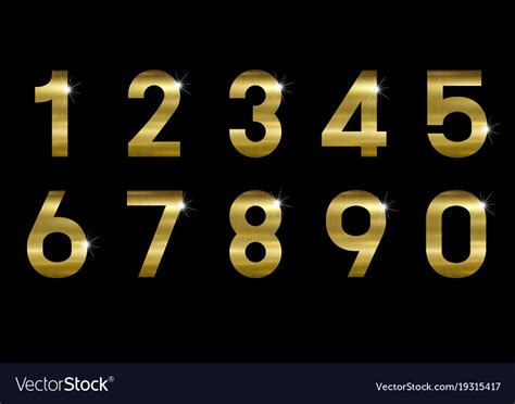 Gold Metal Number On Black Background Royalty Free Vector