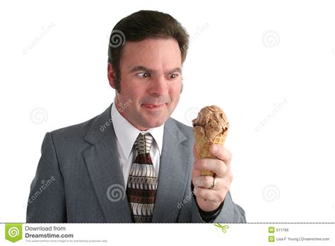 Businessman Drooling For Ice Cream Stock Photo Image Of Isolated