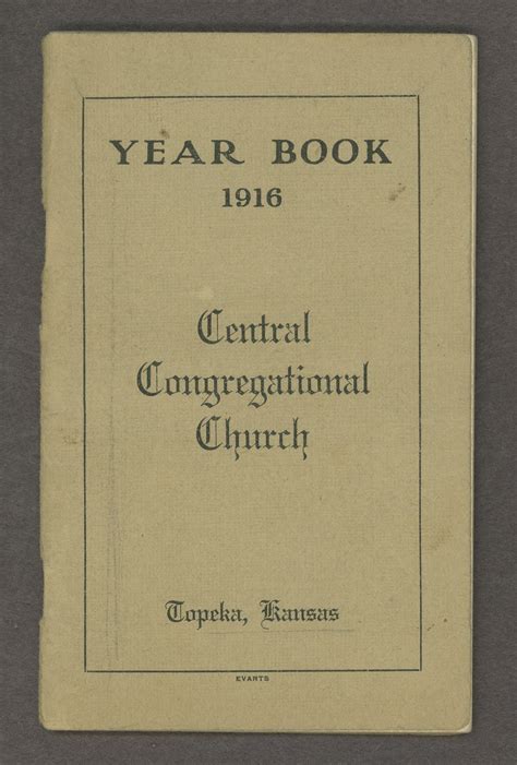Central Congregational Church Yearbooks Kansas Memory Kansas