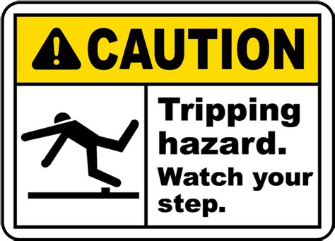 Public Safety Staff Equipment Caution Trip Hazard Warning Stickers X 2