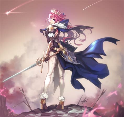 Download 1800x1700 Anime Girl Princess Cape Sword