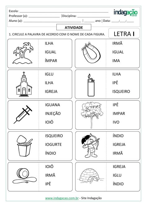 Sequência Alfabética Para Ditado Da Letra I Imprimir Atividade IndagaÇÃo