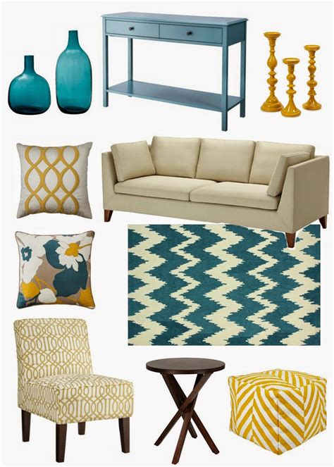 Living room decor ideas brown furniture. Decorating Cents: Yellow and Teal