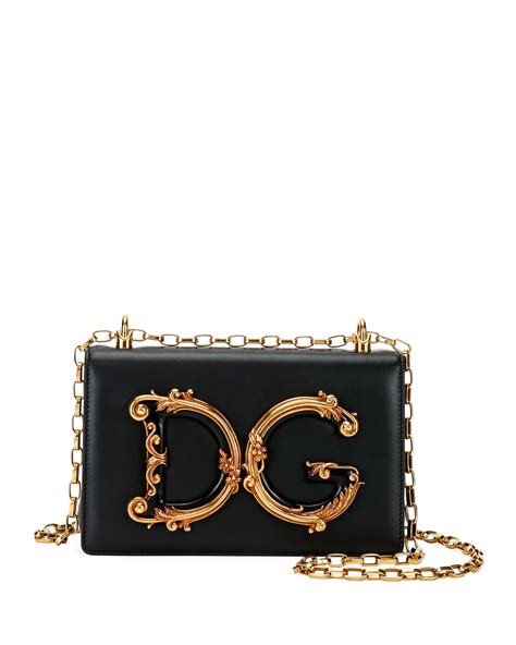 Dolce And Gabbana Baroque Small Leather Crossbody Bag Neiman Marcus