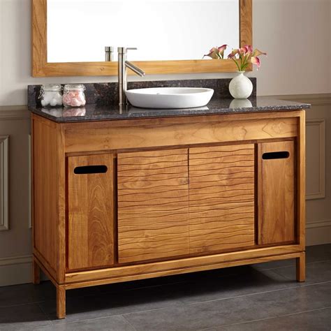 48 Becker Teak Vanity For Semi Recessed Sink Teak Vanity Modern