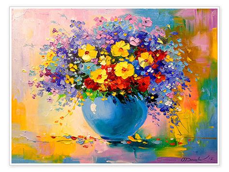 Bouquet Of Summer Flowers Print By Olha Darchuk Posterlounge