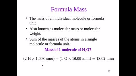 Chapter 5 Formula Mass Youtube