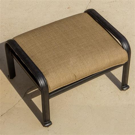 Rosedown Cast Aluminum Patio Ottoman Modern Outdoor Footstools And
