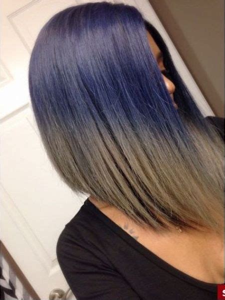 Navy Blue Ombre Bob With Tan Tipswhat You Think Cabelo Cabelo