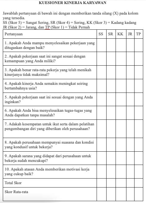 Detail Contoh Kuesioner Penelitian Koleksi Nomer