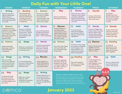 Early Literacy Activities — January 2023 Activities Books And More