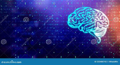 Human Brain Visualization Futuristic Artificial Intelligence Concept