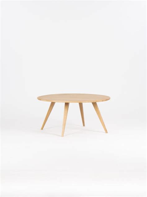 Round Coffee Table Made Of Solid Oak Wood Scandinavian Design Etsy