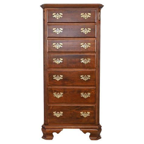 Ethan Allen Louis Philippe Cherry And Ash Burl Townhouse Marble Chest