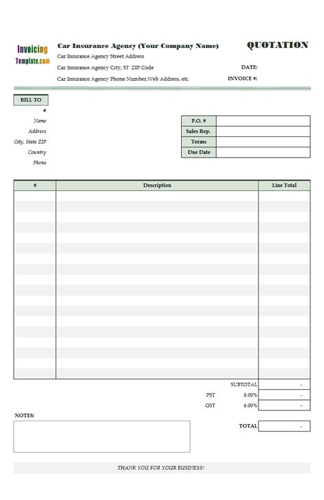 Paint estimate painting interior estimates a professional quote. Agency Quotation - Free Invoice Templates for Excel / PDF