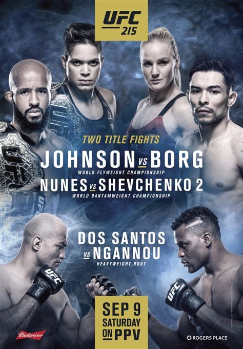 Maybe you would like to learn more about one of these? UFC 215 Johnson vs Borg full card, fight order - FIGHTMAG
