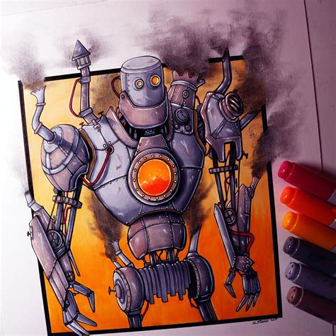 Steampunk Robot Drawing By Lethalchris On Deviantart