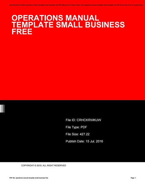 Operations manual template small business free by ameliawati730 - Issuu