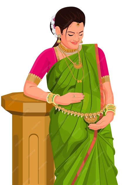 premium vector indian pregnant woman concept for pregnancydian woman in traditional saree
