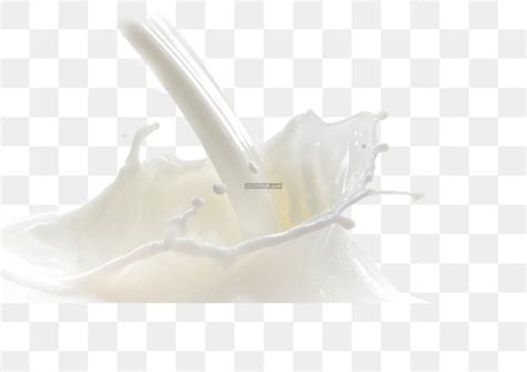 乳白色的牛奶倾泻而下液滴四溅免抠PNG素材