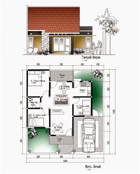 Desain Rumah 10 X 10 Meter Dengan Ruang Tamu Sekaligus Sebagai