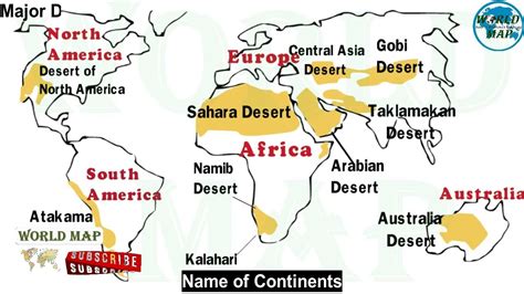 Deserts Of The World Deserts According To Their Respective Continents