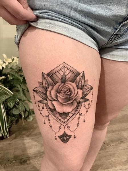 Tattoos Rose With Decoration 142174