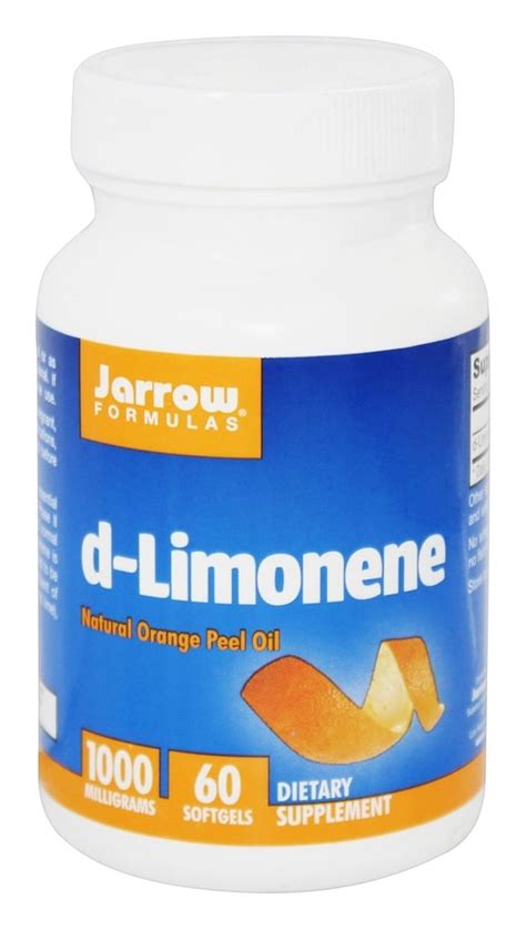 Jarrow Formulas D Limonene Food Grade Orange Peel Oil 1000 Mg 60