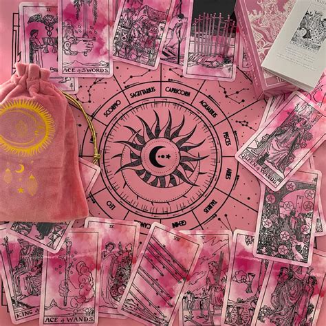 Tarot Deck Pink Skyplastic Tarot Cards 78 T Set With Etsy Tarot