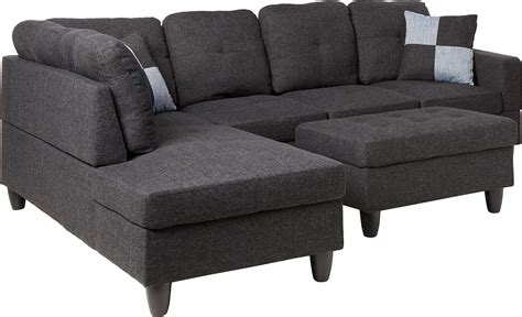 Beverly Fine Furniture F125a Left Facing Linen Russes Sectional Sofa