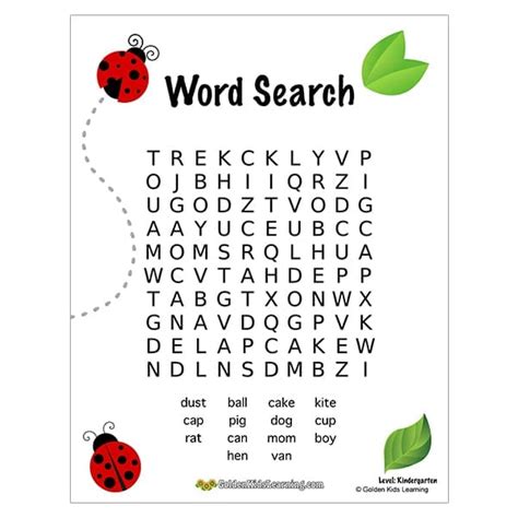 Free Word Search Worksheets For Pre K Golden Kids Learning