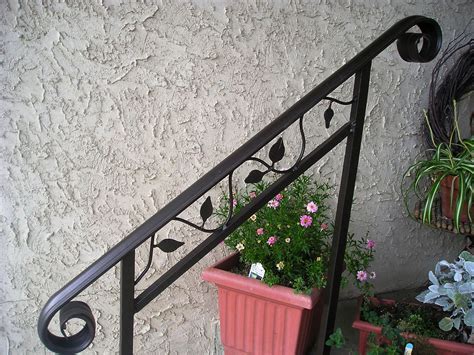 Made from 1 5/8 full moulded handrail, this railing is decorative and functional, fitting comfortably in your hand. Outdoor Hand Railings | Exterior Railings | Outdoor stair ...