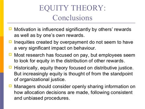 Equity theory can be used to help explain the motivation and behavior of employees in the organization. Spring 2015 - Equity Theory - PSYCH 484: Work Attitudes ...