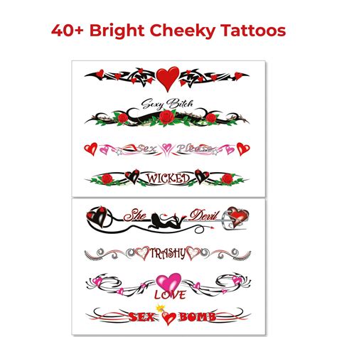 8 Large Sexy Naughty Temporary Tattoos For Women Ladies Adult Fun For Lower Back Legs Arms