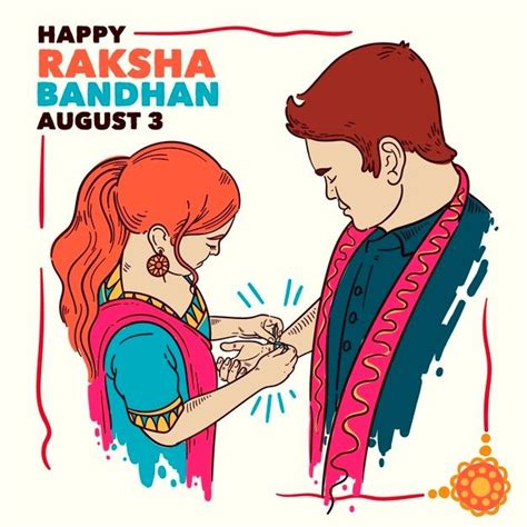 Download Hand Drawn Raksha Bandhan for free in 2020 | Raksha bandhan images, Happy raksha ...