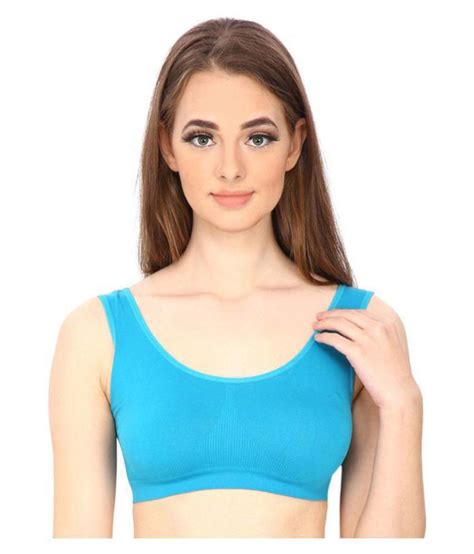 Buy Hothy Cotton Lycra Sports Bra Turquoise Online At Best Prices In