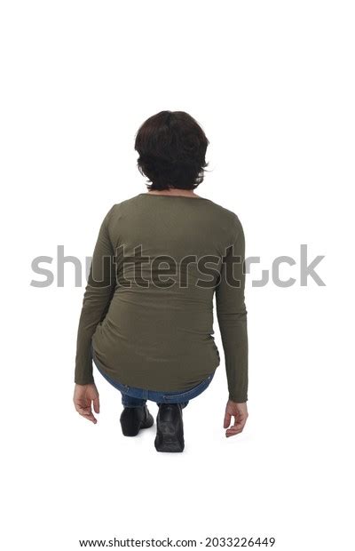 Rear View Woman Sitting Squatting On Stock Photo Shutterstock