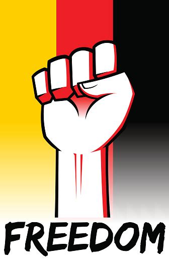 Freedom Clenched Fist With Germany Flag Background Stock Illustration