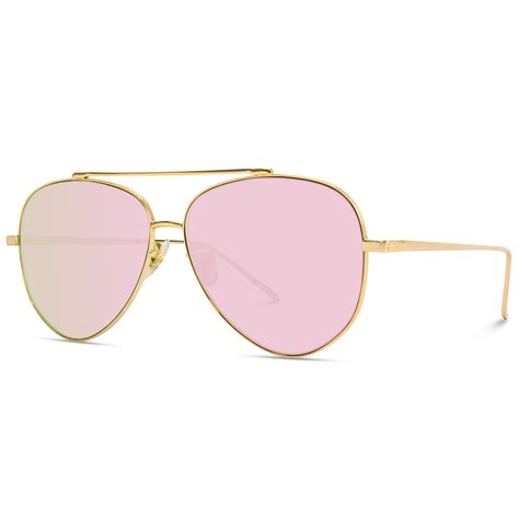 Pink Aviator Sunglasses 24 Womens Mirrored Flat Lens With Metal Frame Wearme Pro
