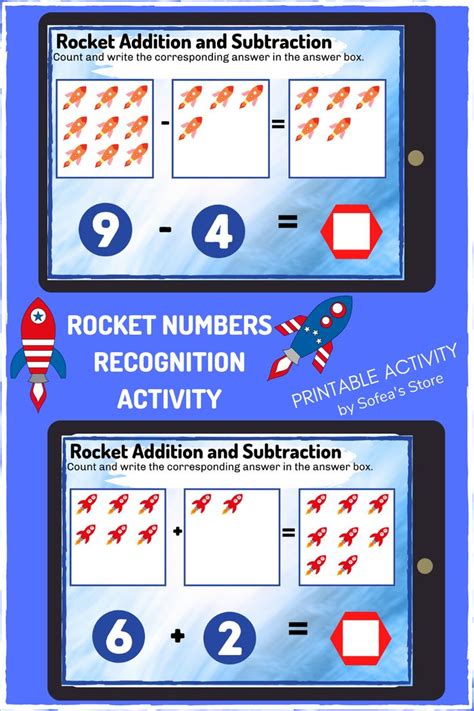 Rocket Math Printable Activity Numbers Recognition Rocket Math