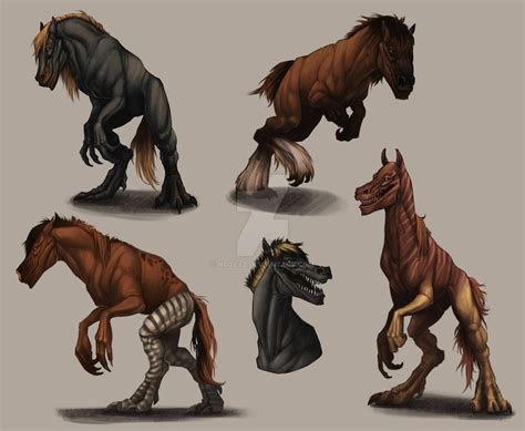 Hybrids Creature Drawings Creature Concept Art Mythical Creatures