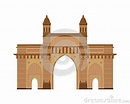 Gate of India, Mumbai Bombay. Vector Illustration. Stock Vector ...
