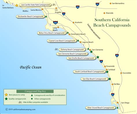 Southern California Beaches Campground Map