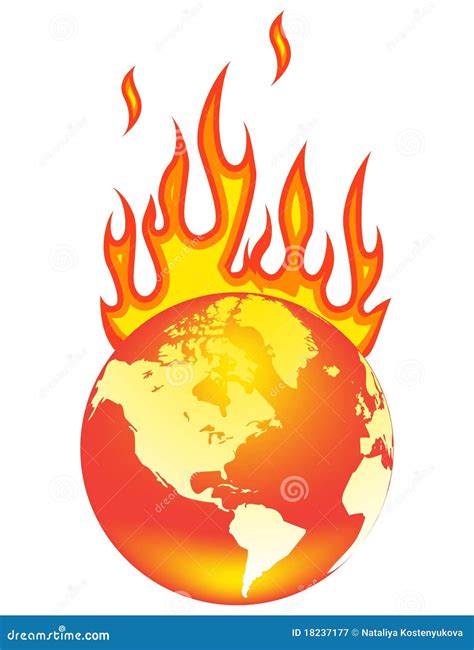 World On Fire Stock Vector Illustration Of Damage Environmental