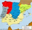 xxx Virado en sepia: La España del siglo XII. Rayas y colores en un mapa