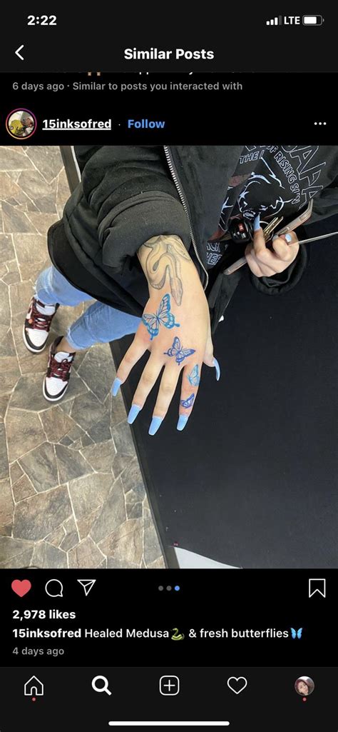 In this case, we can simply say that it is a representation of rebirth and resurrection. This hoe sooo nice 😖😍😍 | Blue butterfly tattoo, Purple ...