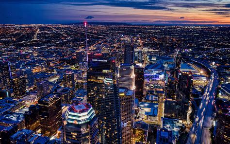 Download Wallpaper 3840x2400 Night City Tower Lights Neon Aerial