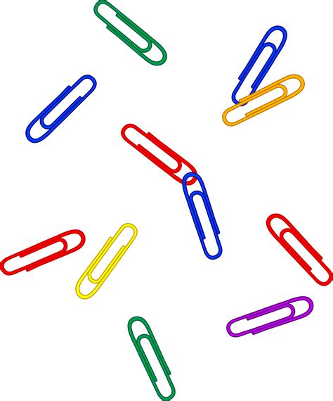 Scattered Colorful Paper Clips Free Clip Art