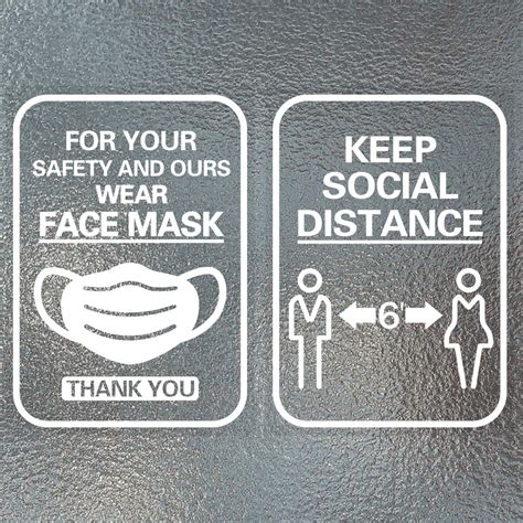 Buy Waahome Wear Face Mask Window Sticker Decal Keep 6 Feet Social