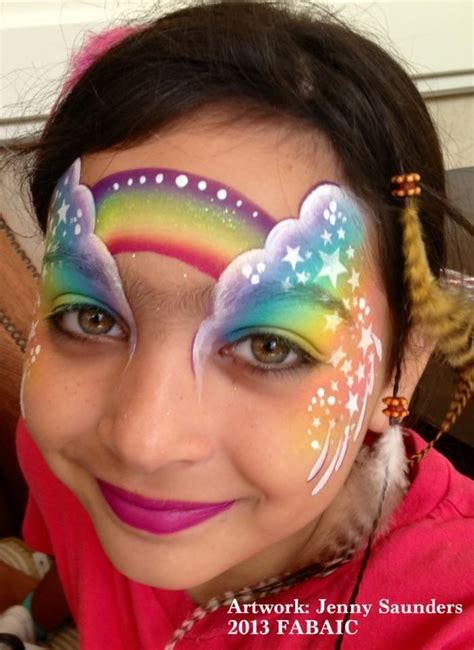 Jenny Saunders Rainbow Design Face Painting Tips Girl Face Painting Face Painting Designs